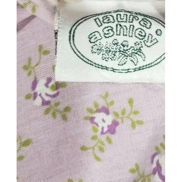 Vintage Laura Ashley Calico Floral Print King Cotton Pillow Sham Light Purple - Picture 3 of 5